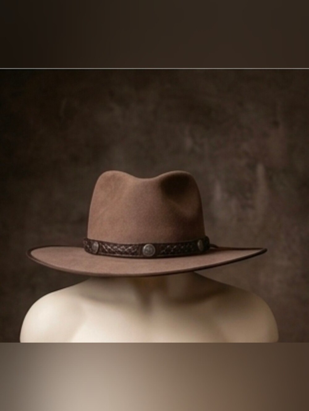 Vintage Akubra The Drover Pure Fur Felt Outback Hat Size 59 (US 7 3/8) Brown - Picture 4 of 10